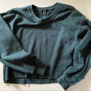 cropped crew neck sweater